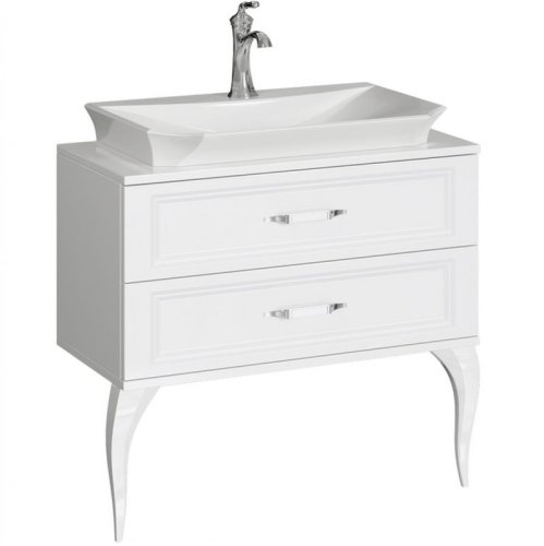 Тумба с умывальником Aqwella  LA DONNA 85 напольная белая