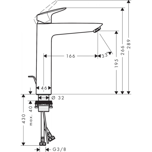 Смеситель средний для раковины Hansgrohe Logis 71090000, хром фото 3