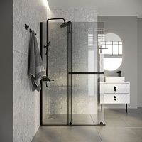 Душевая перегородка раздвижная Niagara Nova NG-671-BLACK 90, 100, 120*200, профиль черный