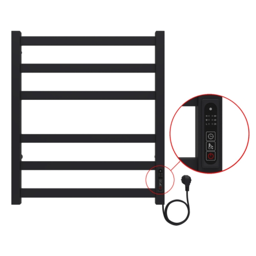Полотенцесушитель электрический Azario Palermo 50*60, 50*100 черный фото 4