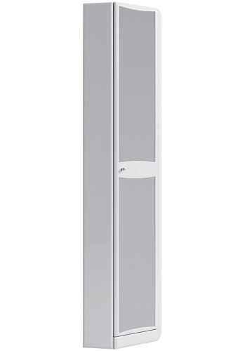 Пенал напольный угловой Aqwella BARCELONA 45 с зекалом белый