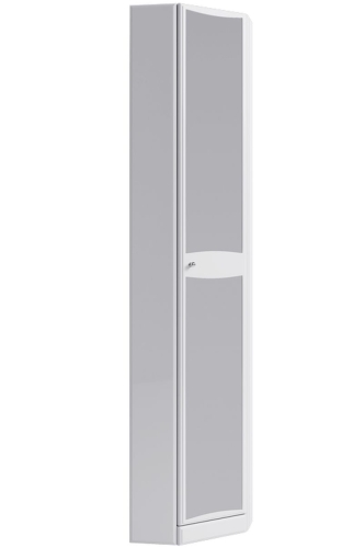 Пенал напольный угловой Aqwella BARCELONA 45 с зекалом белый