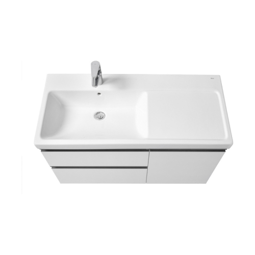 Тумба с раковиной Roca Domi 100 подвесная/напольная, белая глянцевая, левая/правая фото 2