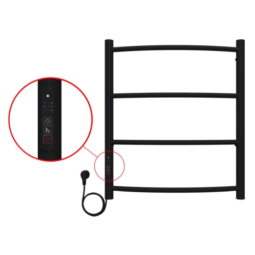 Полотенцесушитель электрический Azario Verona 50*60, 50*80 черный (диммер слева) фото 4