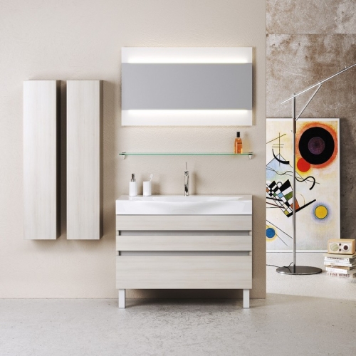 Тумба с умывальником Aqwella Bergamo 80, 100 напольная акация фото 2