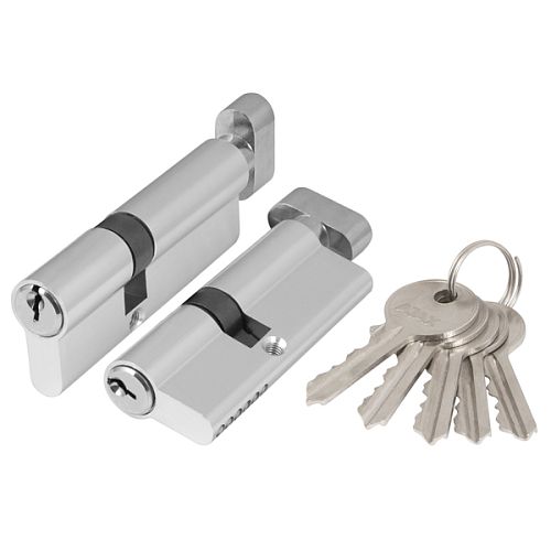 Цилиндровый механизм Ajax с вертушкой AX102/60 mm (25+10+25) CP хром 5 кл.