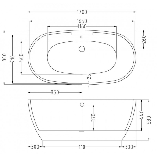 Ванна ESBANO Rome SM 170*80 акрил фото 2