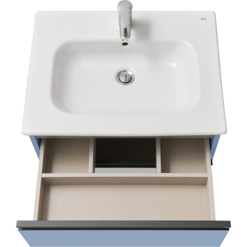 Тумба с раковиной Roca Domi 60, 80 подвесная/напольная, небесный синий матовый фото 4