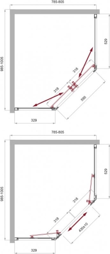 Душевое ограждение BelBagno Uno-195-PH-2 100*80, 120*80, 120*90 стекло прозрачное фото 2