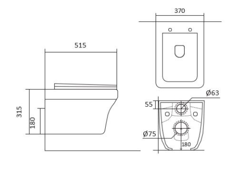 Унитаз подвесной безободковый Aquatek Амадео AQ1163-00, сиденье с м/л фото 2