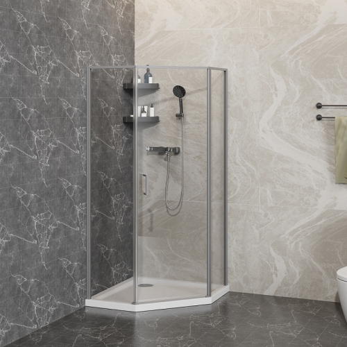 Душевое ограждение Azario Сакура AZ-21C 90*90, 100*100 профиль графит матовый фото 4