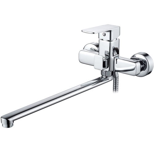 Смеситель с длинным изливом для ванны Ledeme L2280 хром (лейка и шланг в комплекте)