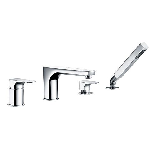 Смеситель врезной на борт ванны 4 отв. Wasserkraft Salm 2755 хром