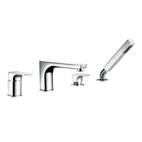 Смеситель врезной на борт ванны 4 отв. Wasserkraft Salm 2755 хром