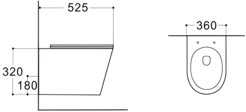Унитаз подвесной безободковый Aquatek Вега AQ1905-MG, серый матовый фото 2
