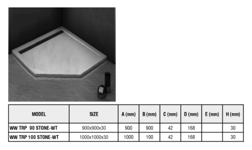Поддон WeltWasser WW TRP Stone-WT 90*90, 100*100 искусственный мрамор + ножки + панель + сифон фото 2 Поддон WeltWasser WW TRP Stone-WT 90*90, 100*100 искусственный мрамор + ножки + панель + сифон фото 2
