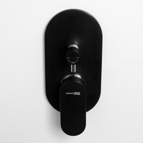Встроенный смеситель для ванны на 2 положения Wasserkraft Elbe 7441 черный Soft-touch фото 3