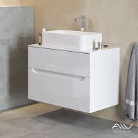 Тумба с раковиной Alavann Stella 80, 100 (ум. Олимпия 56) подвесная белая, фуксия