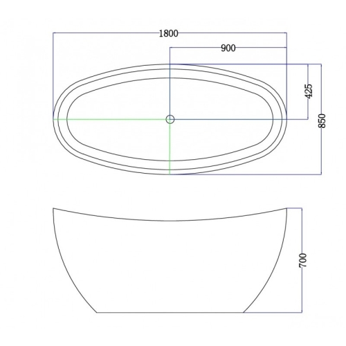 Ванна ESBANO Ottawa 180*85 акрил фото 2