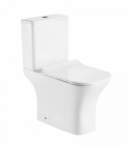 Унитаз напольный безободковый Azario Fretta Square с сидением микролифт