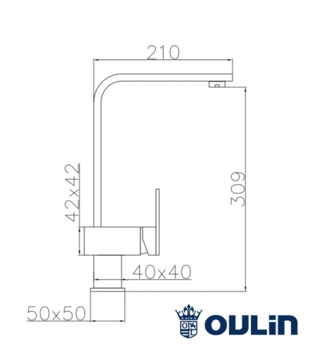 Смеситель для для кухни OULIN OL-8075S нержавеющая сталь фото 3