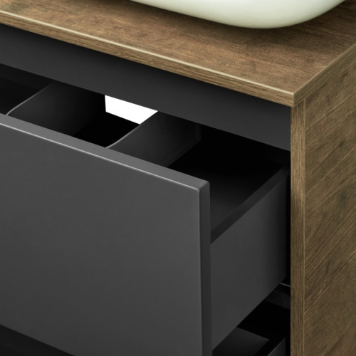 Тумба с раковиной Лола Акватон Терра 85, 105 Дуб Кантри/Антрацит фото 2