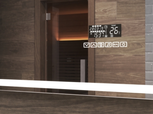 Зеркало с подсветкой Vigo Geometry Media 60, 70, 80, 100, 120 с подогревом, часами, Bluetooth фото 3