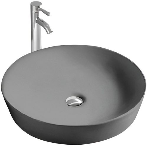 Раковина накладная Aquatek Европа AQ5558-MG 41,5*41,5*13,5, серый матовый