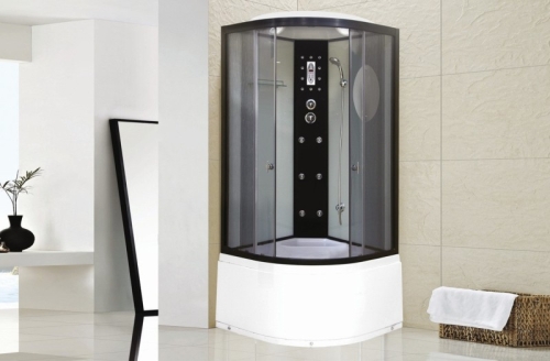 Душевая кабина Niagara Ультра NG-1909-01 100*100*220 высокий поддон(48см),черный,стекло тонированное фото 2