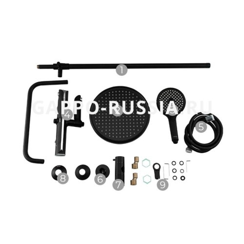 Душевая система с термостатом Gappo G2403-56 черный/хром фото 7