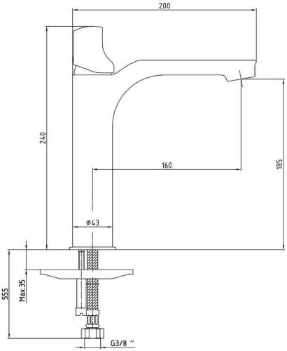 Смеситель средний для раковины E.C.A Myra 102108983HEX хром фото 2