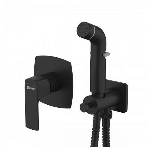 Смеситель встроенный монтаж с гигиеническим душем Lemark LM7219BL черный