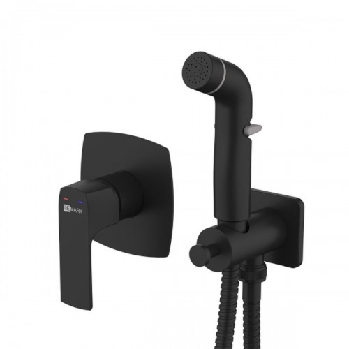 Смеситель встроенный монтаж с гигиеническим душем Lemark LM7219BL черный