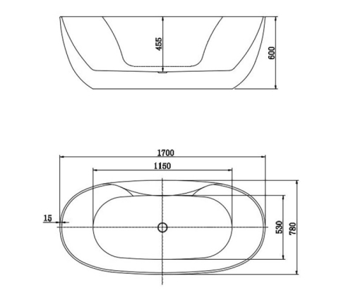 Ванна акриловая Aquatek Аполо AQ-1115778 170*78, ножки, сифон фото 6