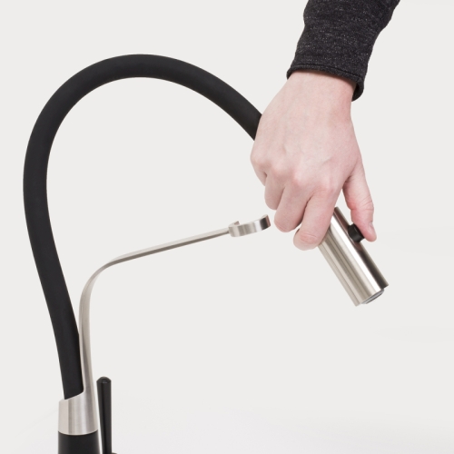 Смеситель с гибким изливом для кухни Wasserkraft A8417 нержавеющая сталь, MagicBlack фото 4