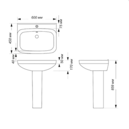 Раковина Sanita Luxe NEXT 61 см фото 3