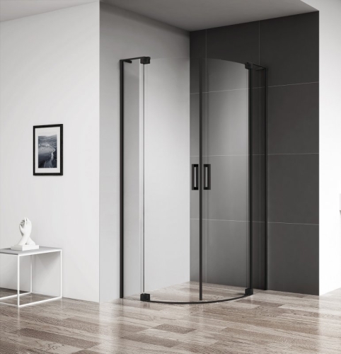 Душевое ограждение Cezares Slider-R-2 80/90, 90/100 стекло прозрачное, серое, профиль черный