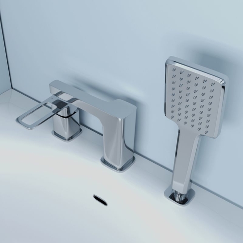 Смеситель на борт ванны 3 отв Iddis Slide хром фото 4