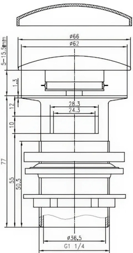 Смеситель для раковины Cersanit Wisla 63055 хром, с донным клапаном фото 7