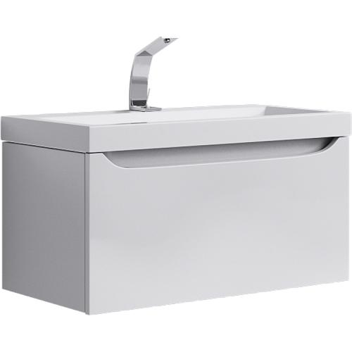 Тумба с умывальником Aqwella Verona 80, 100 подвесная белая 