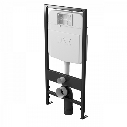 Инсталляция для унитаза D&K DI8055119 + клавиша Quadro хром, матовый хром, белый, черный фото 2