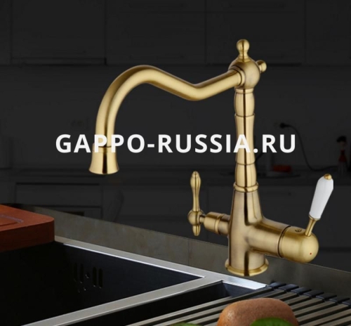 Смеситель для кухни  G4391-4 бронза фото 3