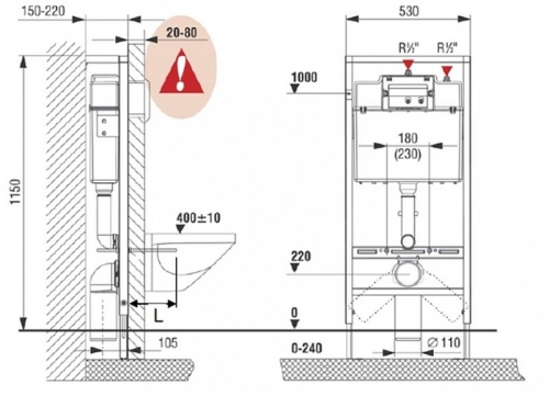 Инсталяция Roca VICTORIA ПЭК Унитаз, сидение микролифт кнопка хром фото 4