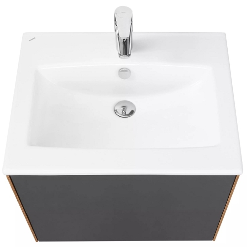 Тумба с раковиной Акватон Сохо 60, 75, 100 Графит Софт/Дуб Веллингтон фото 2