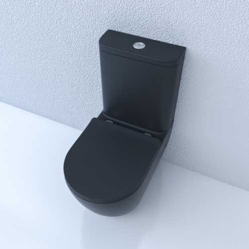 Унитаз напольный безободковый ESBANO Fortex-N черный матовый фото 4