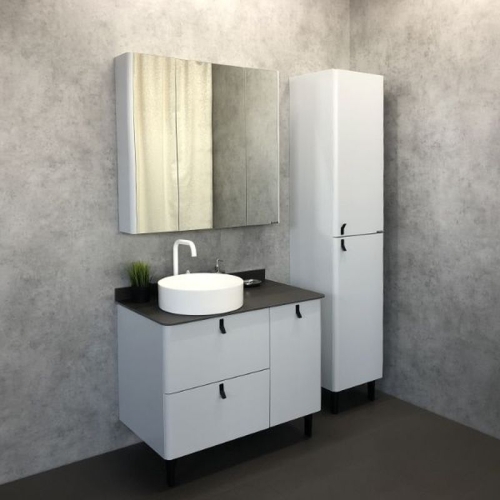 Шкаф-колонна Comforty Сорренто-40 светло-серый фото 2