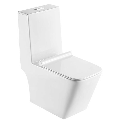 Унитаз-моноблок напольный безободковый Sole Top, сидение микролифт