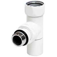 Вентиль запорный угловой г/ш 3/4х1/2 белый матовый