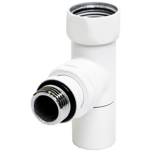Вентиль запорный угловой г/ш 3/4х1/2 белый матовый