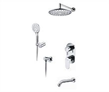 Встроенный смеситель для ванны на 3 положения Wasserkraft A175819 (душевой комплект) хром